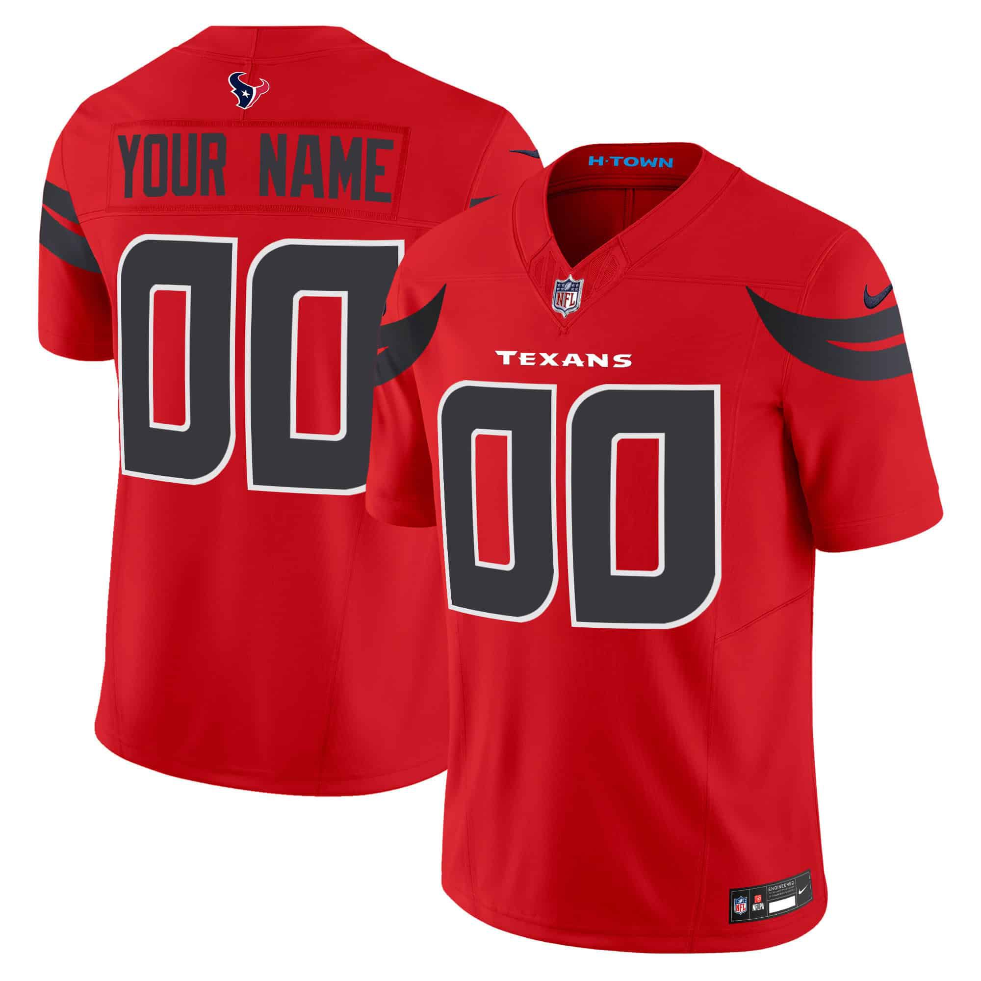 Men Houston Texans Red 2024 Nike Vapor Limited Custom NFL Jersey